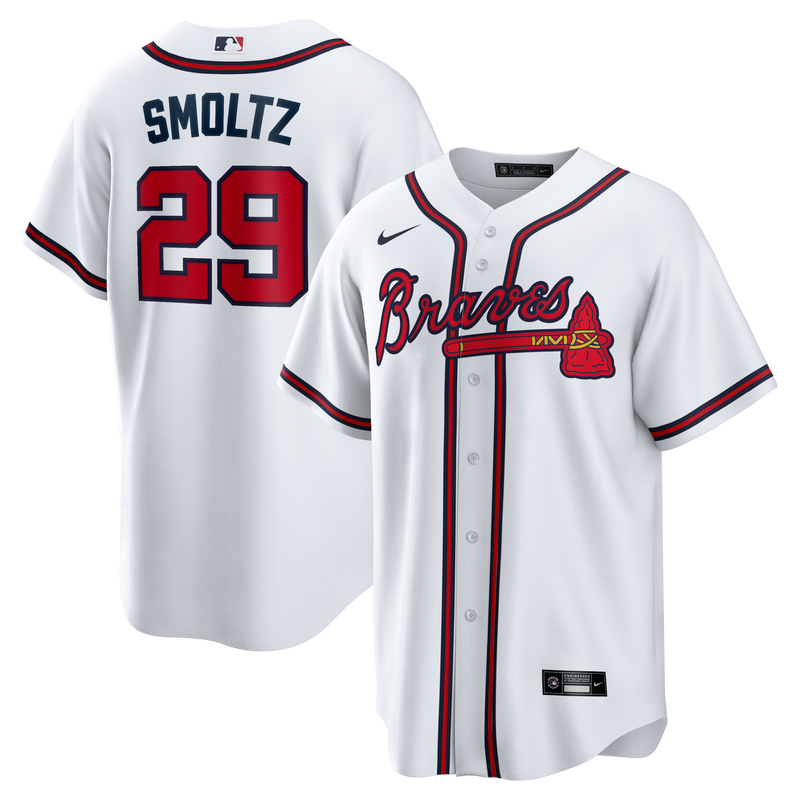 Atlanta Braves John Smoltz Nike White Home Retired Player Replica Jersey