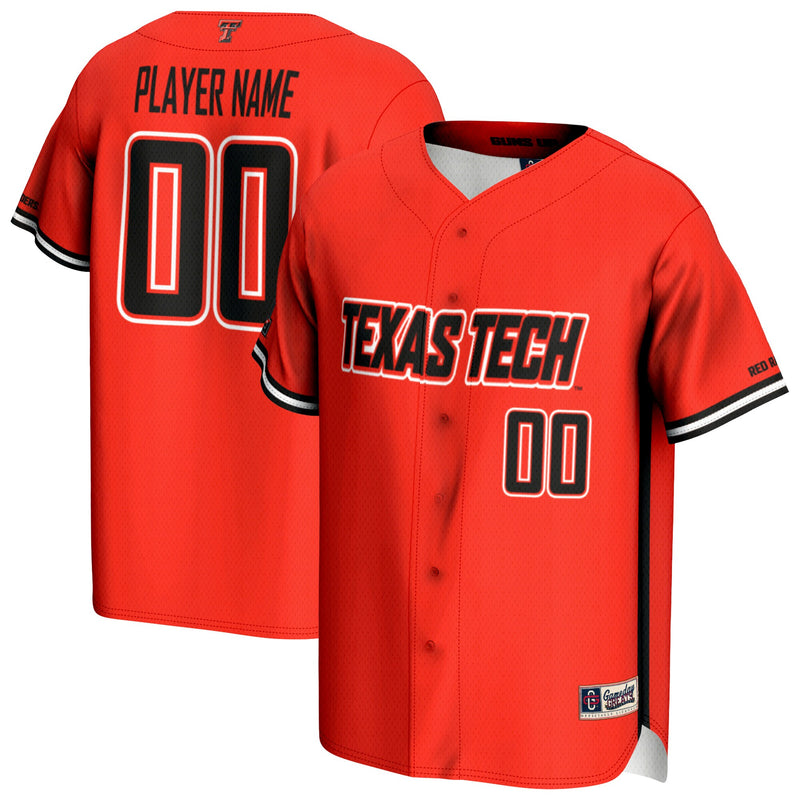 Texas Tech Red Raiders GameDay Greats NIL Pick-A-Player Baseball Lightweight Jersey - Red