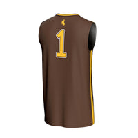 #1 Wyoming Cowboys GameDay Greats Lightweight Basketball Fashion Jersey - Brown