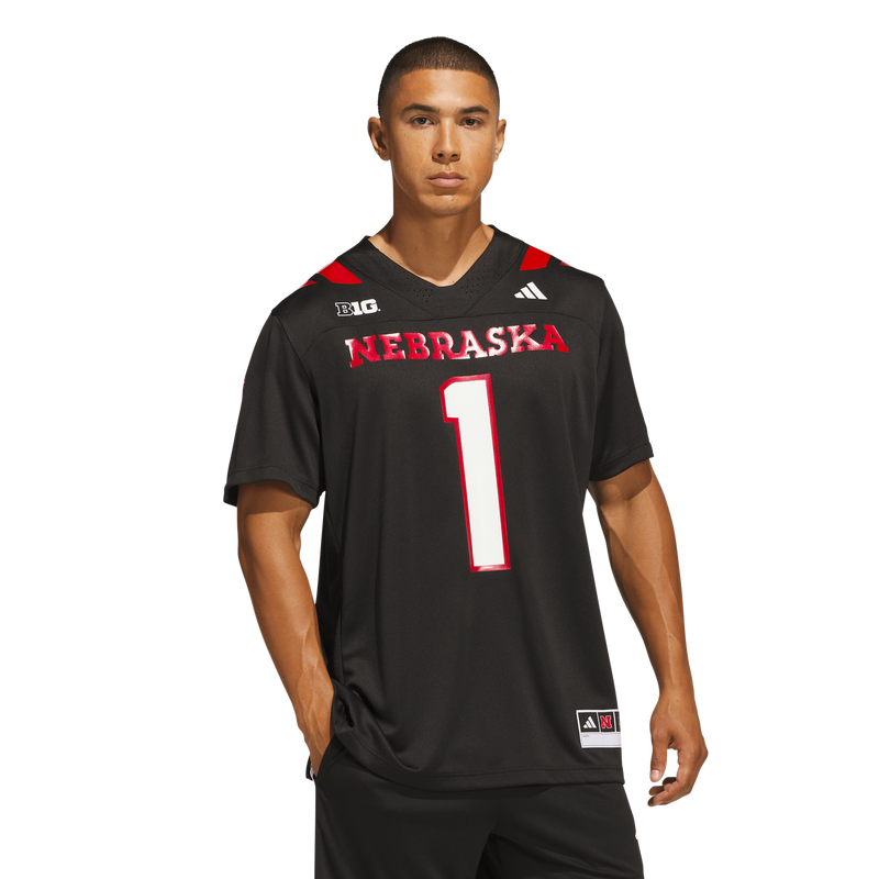 #1 Nebraska Huskers adidas Our Red Burns Brighter Premier Strategy Jersey - Black