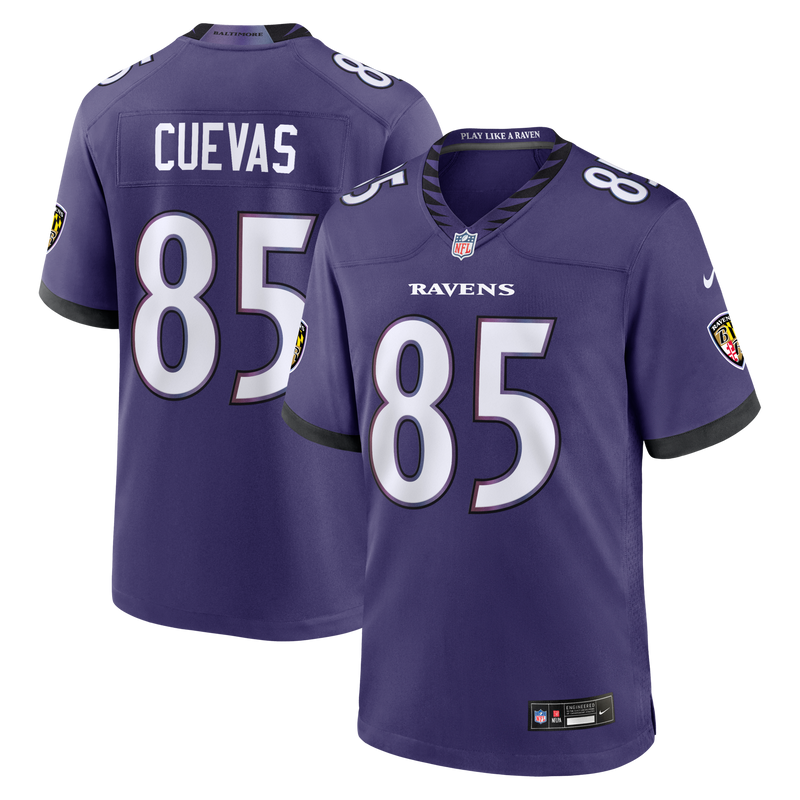 Baltimore Ravens Josh Cuevas Nike Purple Team Game Jersey