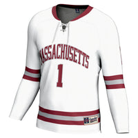 #1 UMass Minutemen GameDay Greats Hockey Fashion Jersey - White