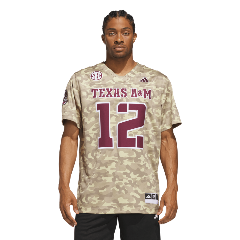 #12 Texas A&M Aggies adidas Honor & Support Premier Strategy Jersey - Beige