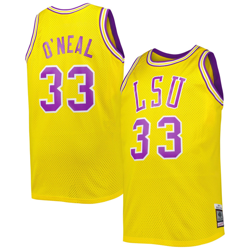 Shaquille O'Neal LSU Tigers 1990/91 Mitchell & Ness Big & Tall Swingman Jersey - Gold