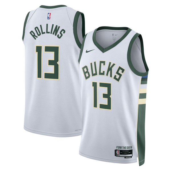 Milwaukee Bucks Nike Association Edition Swingman Jersey - White - Ryan Rollins -