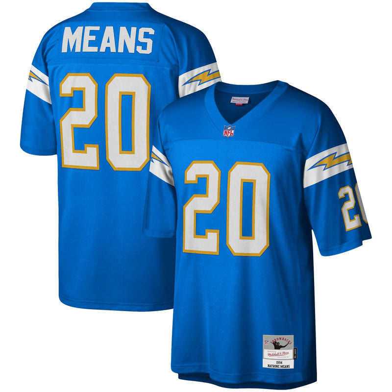 Los Angeles Chargers Natrone Means Mitchell & Ness Powder Blue Legacy Replica Jersey