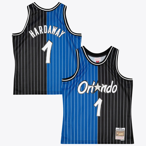 Orlando Magic Mitchell & Ness Anfernee Hardaway 1994 Split Swingman Jersey - Black/Blue