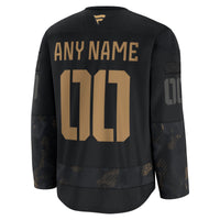 Edmonton Oilers Fanatics Black 2024 Military Appreciation Custom Practice Jersey