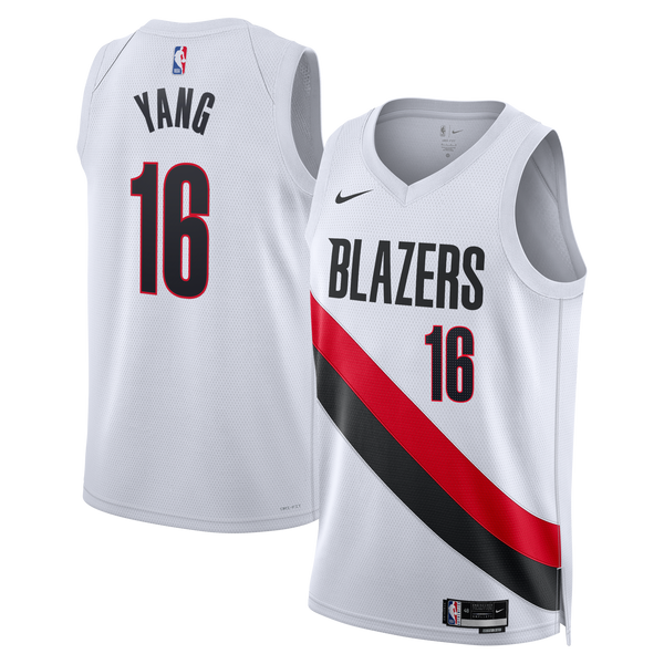 Portland Trail Blazers Nike Replica Association Edition Swingman Jersey - White - Yang Hansen -