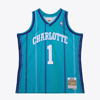 Charlotte Hornets Mitchell & Ness Baron Davis 1999 Swingman Road Authentic Jersey - Teal