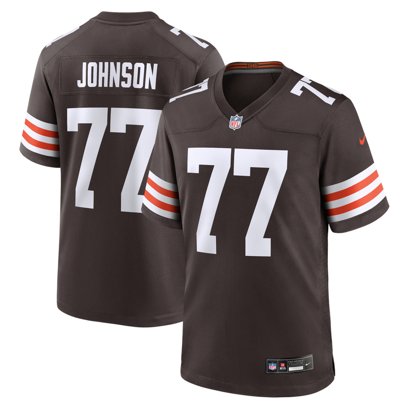 Cleveland Browns Zion Johnson Nike Brown Team Game Jersey