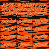 Custom Orange Orange-Black 3D Pattern Design Tiger Authentic Baseball Jersey