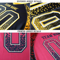 Custom Black Gold-White Drift Fashion Football Jersey